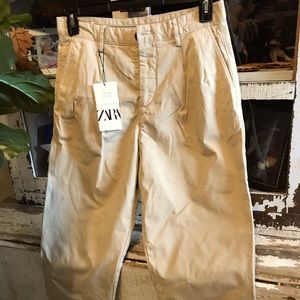 Zara pleated khakis, new with tags.  Size 38.  These could be unisex